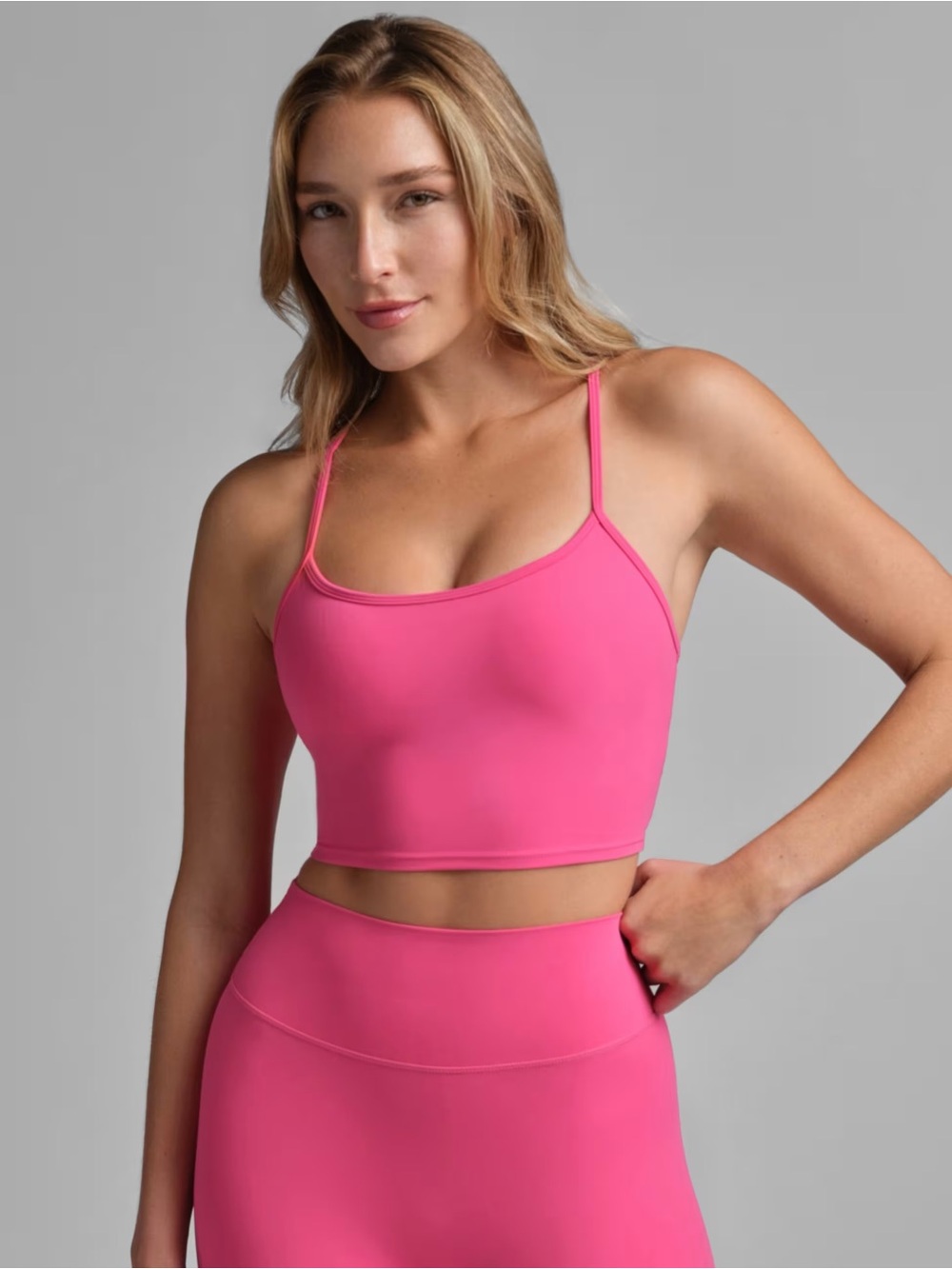 ComfrtCore™ Strappy Crop Tank - Limited Edition: Hot Pink - Picture 2 of 5